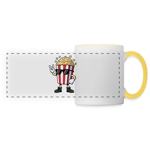 Motif Géométrique Contemporain sur Mug panoramique contrasté et blanc