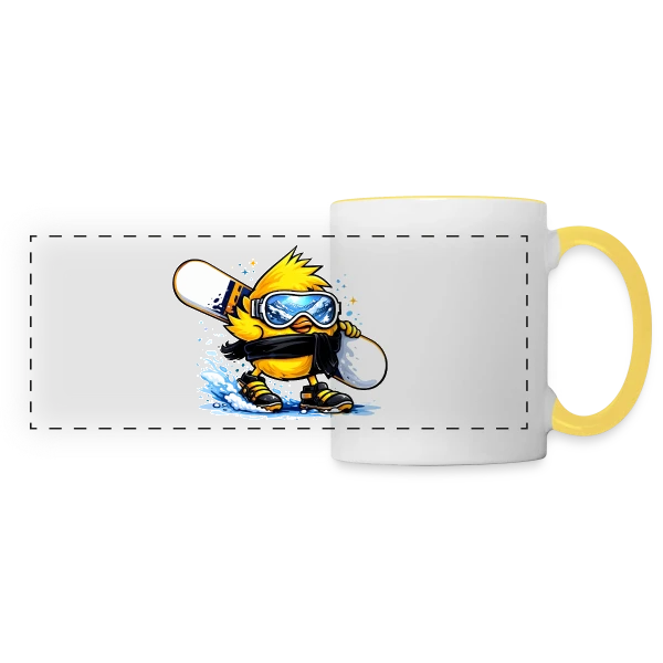 Snowboardeur Déglingué sur Mug panoramique contrasté et blanc