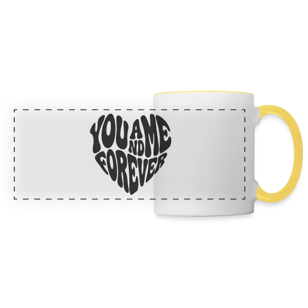 Cœur Amour Infini sur Mug panoramique contrasté et blanc