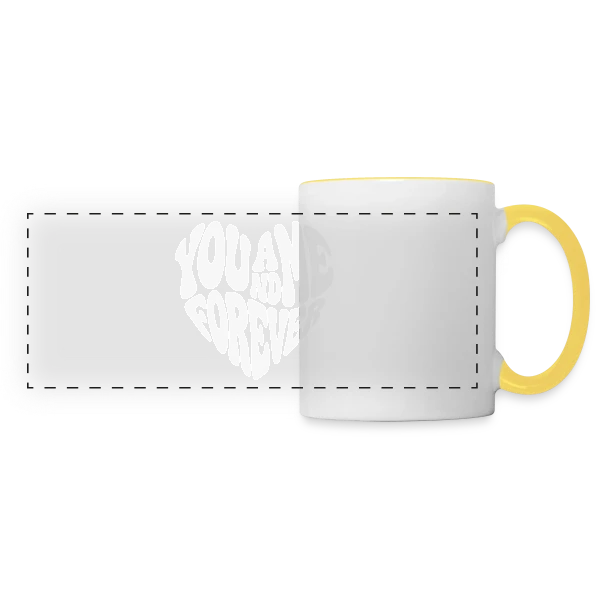 Cœur Éternel Blanc sur Mug panoramique contrasté et blanc