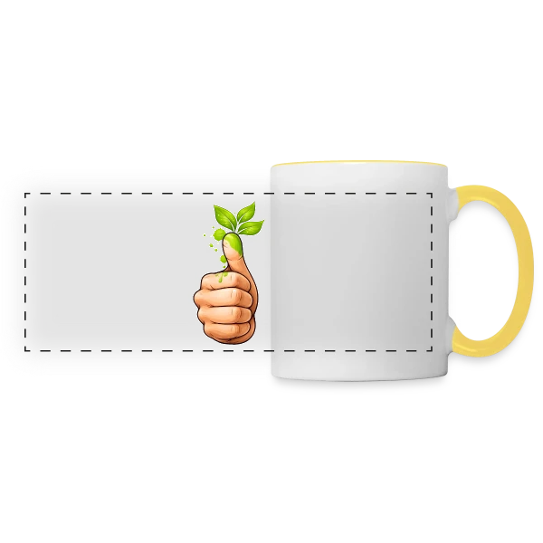Le Pouce Vert sur Mug panoramique contrasté et blanc