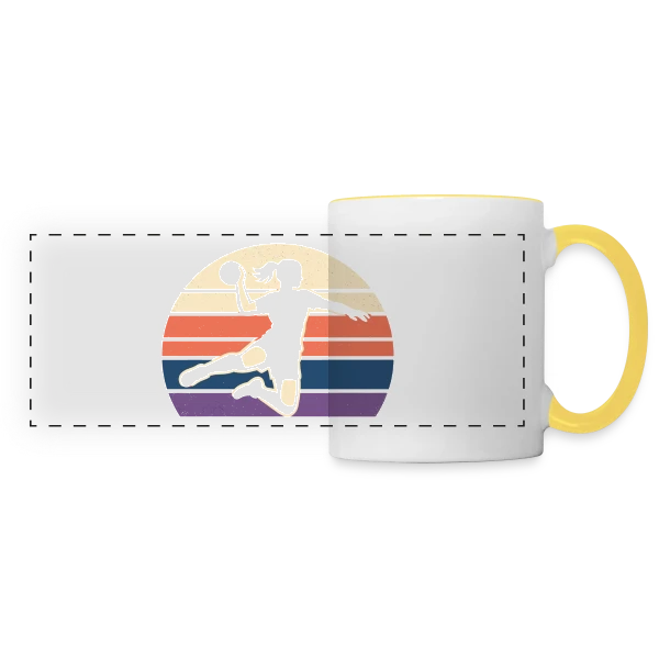 Design Minimaliste Géométrique sur Mug panoramique contrasté et blanc