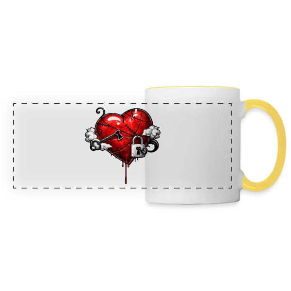 Cœur Résilient sur Mug panoramique contrasté et blanc