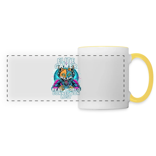 Élite Gamer : Connexion Fox Humour Geek sur Mug panoramique contrasté et blanc