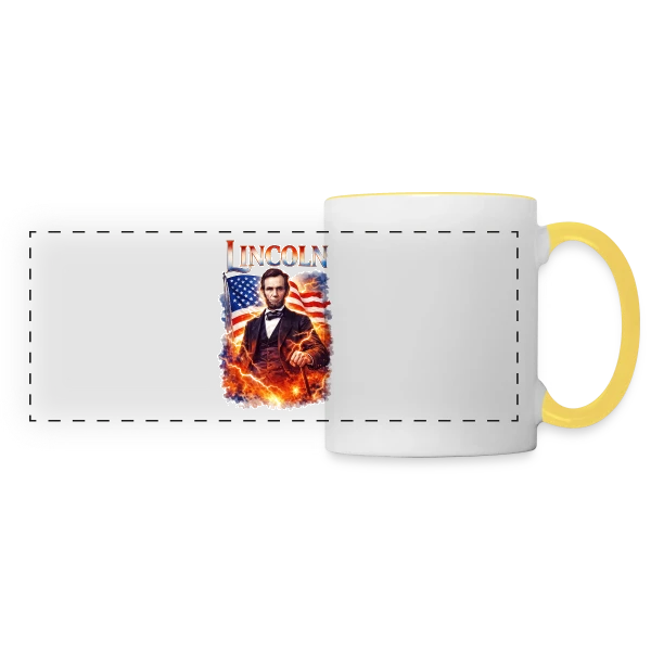 Abraham Lincoln Légendaire sur Mug panoramique contrasté et blanc