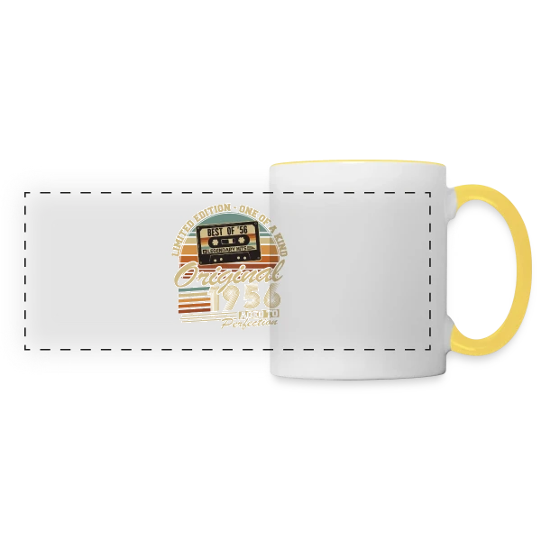 Cassette Rétro 1956 Légendaire sur Mug panoramique contrasté et blanc