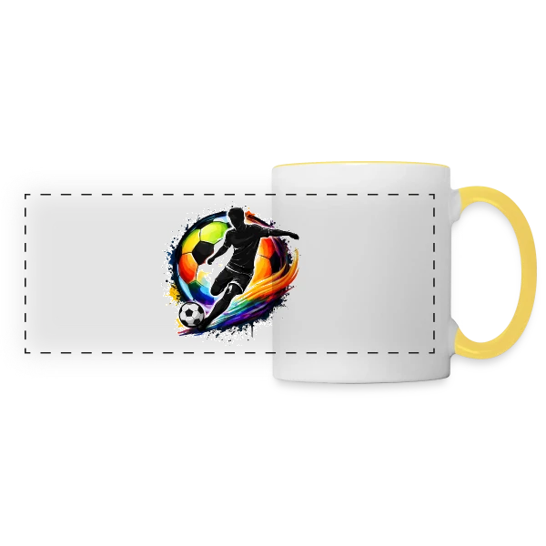 Ballon de Football Design 5 sur Mug panoramique contrasté et blanc