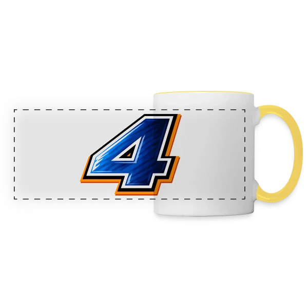 Maillot de Sport Numéro 4 sur Mug panoramique contrasté et blanc