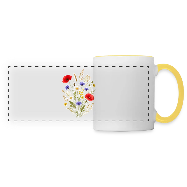 Fleurs Sauvages - Esprit Bohème Nature sur Mug panoramique contrasté et blanc