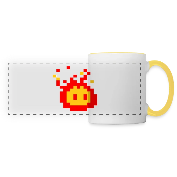 Boule de Feu Ardente - Puissance et Énergie sur Mug panoramique contrasté et blanc