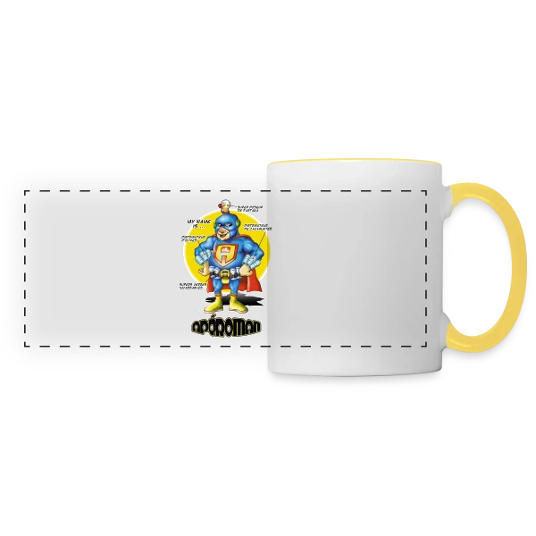 Apéro Man : Le Héros sur Mug panoramique contrasté et blanc