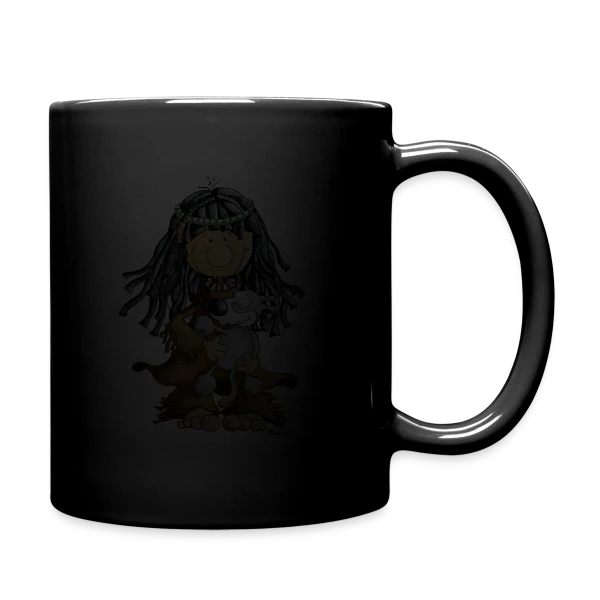 Petite Indienne et son Loup Ami sur Mug uni