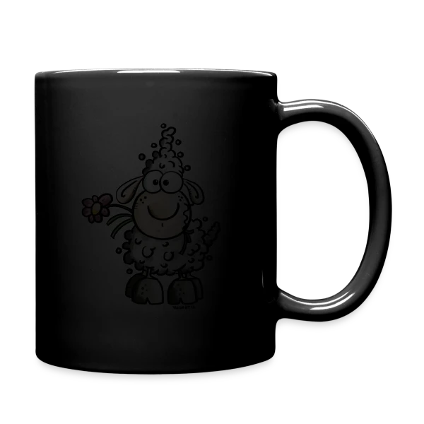 Adorable Mouton Gourmand - Fleur et Humour sur Mug uni
