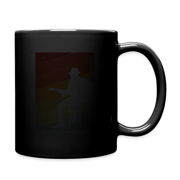 Maquette de Mug Céramique Noir « Guitariste Jazz Rétro » à personnaliser