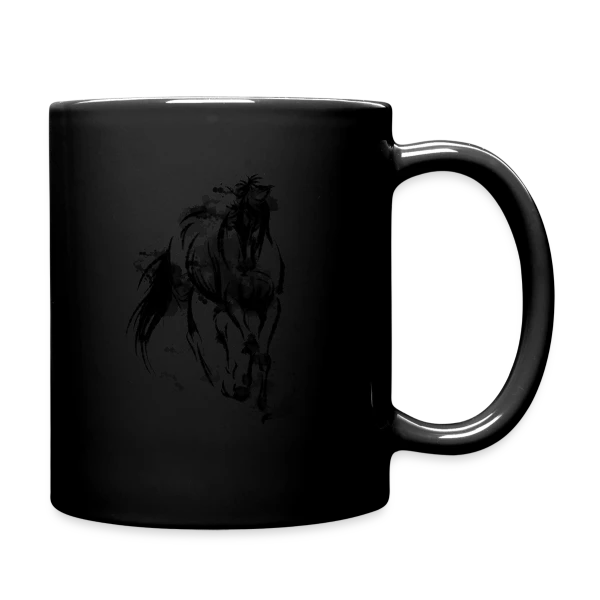 Cheval Galop Aquarelle sur Mug uni