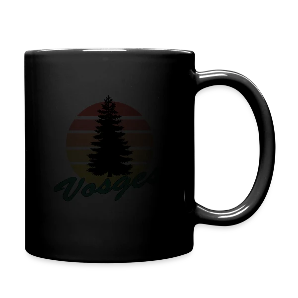 Vosges : Sapin au Coucher de Soleil Vintage sur Mug uni