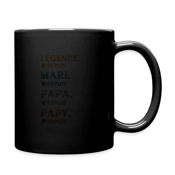 Légende Personnalisée : Mari, Papa, Papy Depuis [Année] sur Mug uni