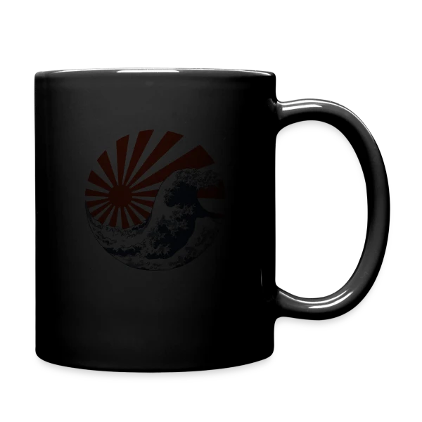 La Grande Vague de Kanagawa & Soleil Levant Yin-Yang sur Mug uni