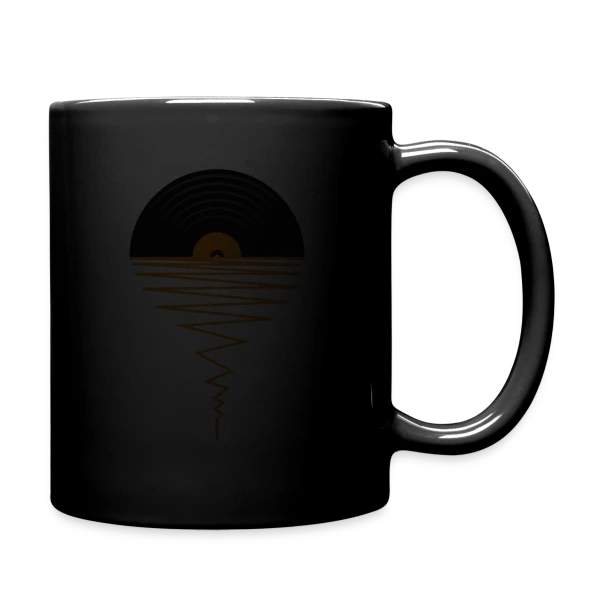 Collectionneur de Vinyles Coucher de Soleil sur Mug uni