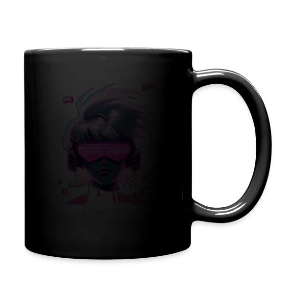 Synthwave Anime Girl : Cyberpunk Néon Rétro sur Mug uni
