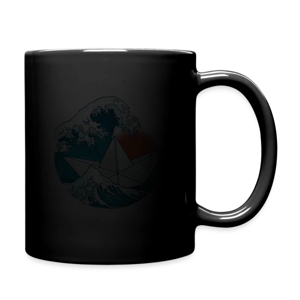Bateau Origami dans la tempête sur Mug uni