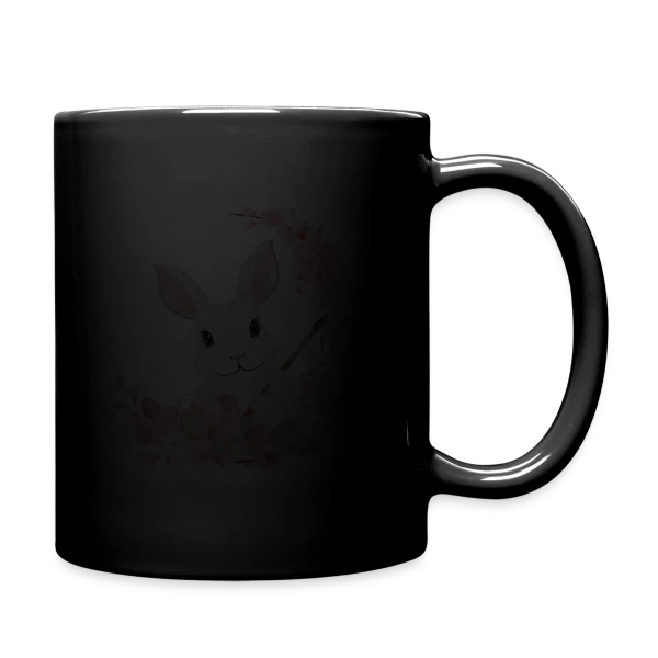 Lapin de Pâques Enchanteur: Fleurs et Pinceau Pastel sur Mug uni