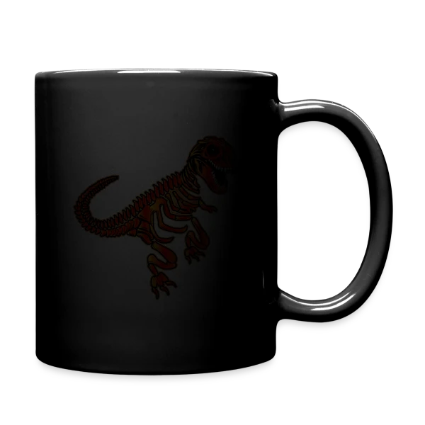 T-Rex Fossile Rouge Éclatant sur Mug uni