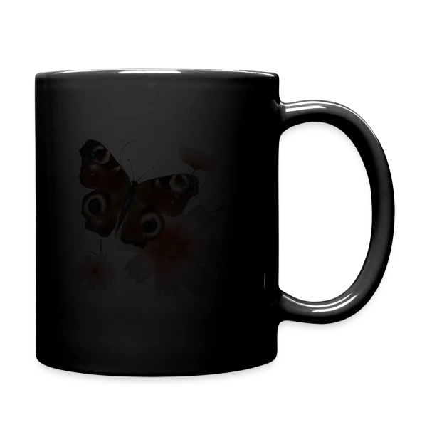 Papillon Paon-du-Jour Éclatant de Roses sur Mug uni