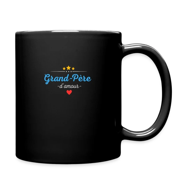 Maquette de Mug Céramique Noir - Grand-Père d'Amour : Personnalisé avec Noms des Petits-Enfants à personnaliser
