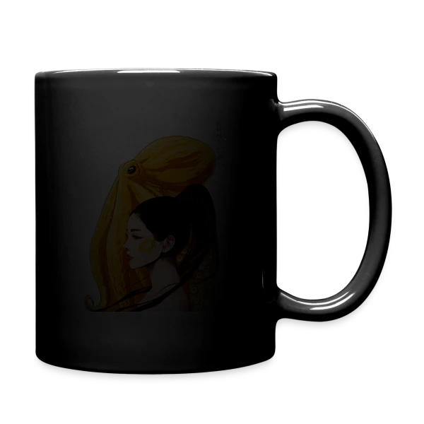 Poulpe aux Anneaux Jaunes Vifs sur Mug uni