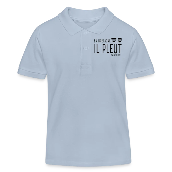 Bretagne Pluie Humour sur Polo enfant bio Stanley/Stella