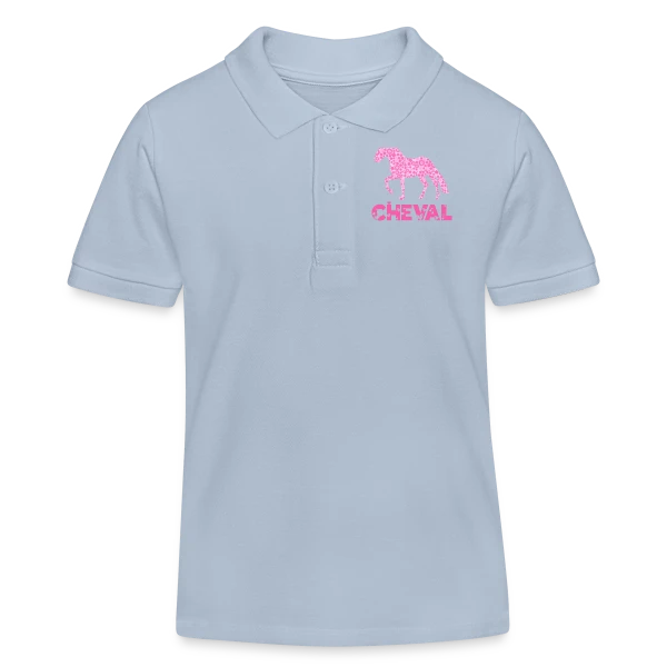 J'peux Pas J'ai Cheval Rose sur Polo enfant bio Stanley/Stella