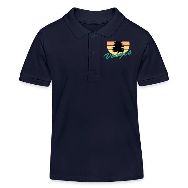 Vosges : Sapin au Coucher de Soleil Vintage sur Polo enfant bio Stanley/Stella