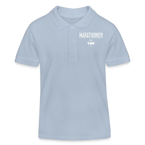 Marathonien au Top sur Polo enfant bio Stanley/Stella