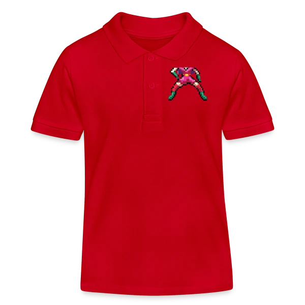 Super-Héroïne Rouge sur Polo enfant bio Stanley/Stella