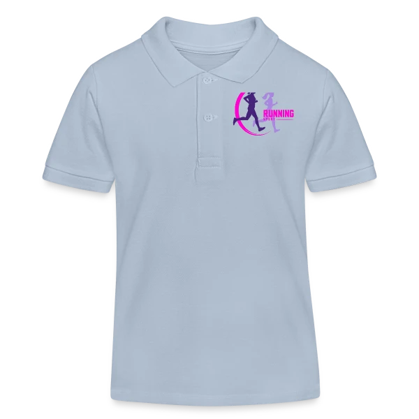 Running : Deux Filles en Pleine Course sur Polo enfant bio Stanley/Stella