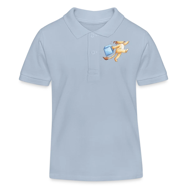 Lion Voyageur Joyeux sur Polo enfant bio Stanley/Stella
