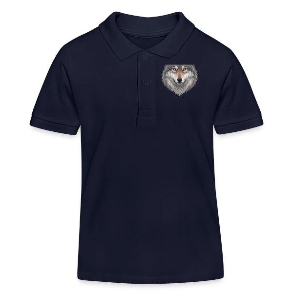 Tête de Loup Majestueuse sur Polo enfant bio Stanley/Stella