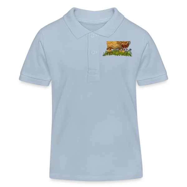Lion Joyeux Prairie Fleurie sur Polo enfant bio Stanley/Stella