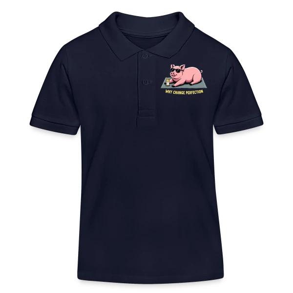 Nouvel An Humoristique - Cochon Détendu sur Polo enfant bio Stanley/Stella