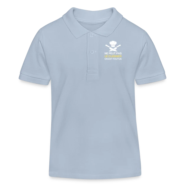 Humour Papa Cuisinier - On est foutus ! sur Polo enfant bio Stanley/Stella