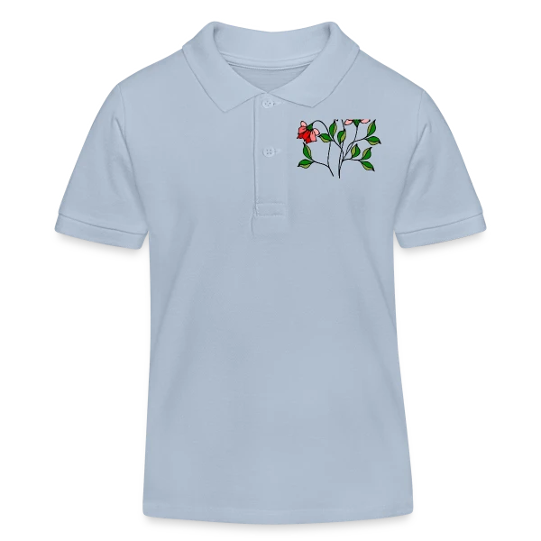 Fleurs Épanouies sur Polo enfant bio Stanley/Stella