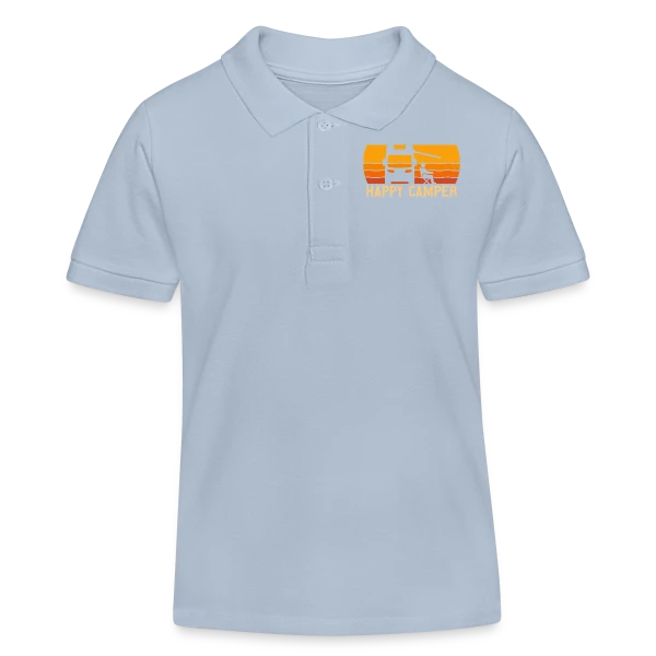 Campeur Heureux Rétro Design sur Polo enfant bio Stanley/Stella