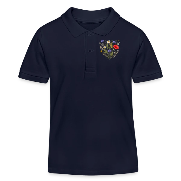 Fleurs Sauvages - Esprit Bohème Nature sur Polo enfant bio Stanley/Stella