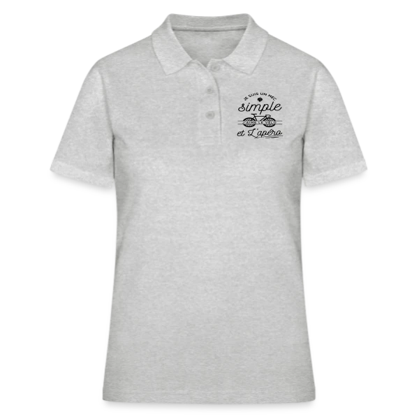 "Mec Simple, Vélo & Apéro" sur Polo Femme