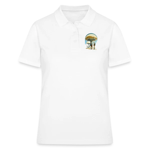 Astro-Champignons 70s Sci-Fi Spatial sur Polo Femme
