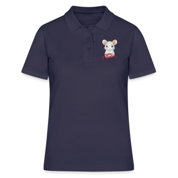 Adorable Souris Blanche de la Saint-Valentin sur Polo Femme