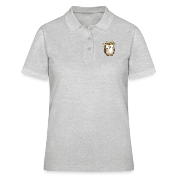 Hibou avec Couronne de Fleurs Sauvages - Style Cottagecore sur Polo Femme