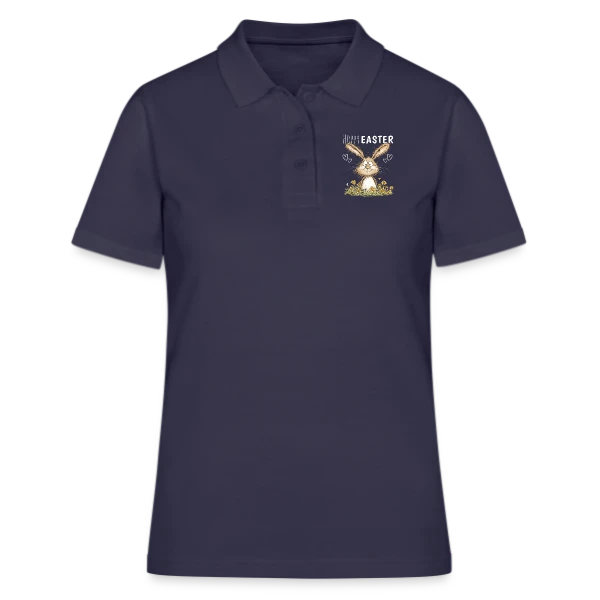 Joyeuses Pâques Lapin Fleuri sur Polo Femme