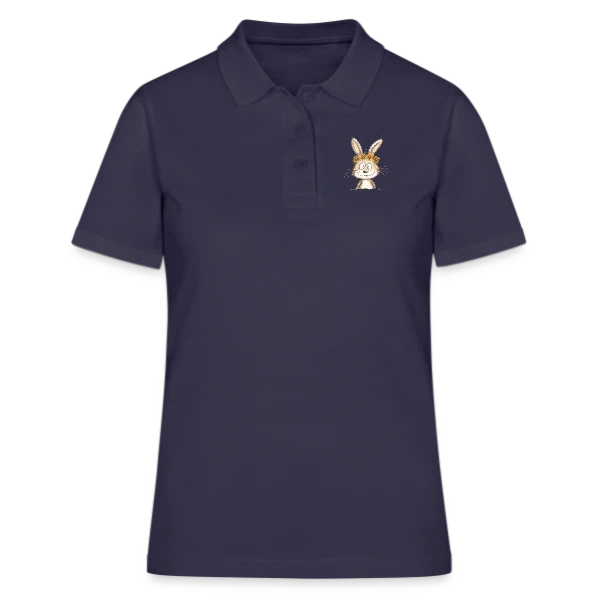 Lapin Rigolo Couronne Fleurs sur Polo Femme